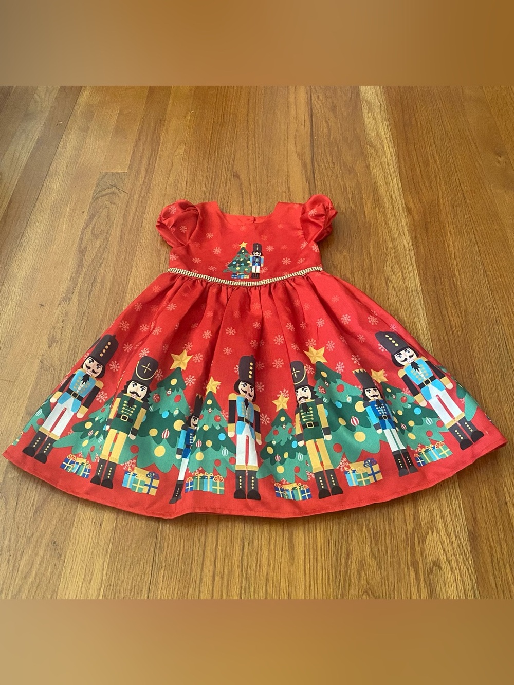 Blueberi Boulevard Formal Nutcracker Print Holiday Dress